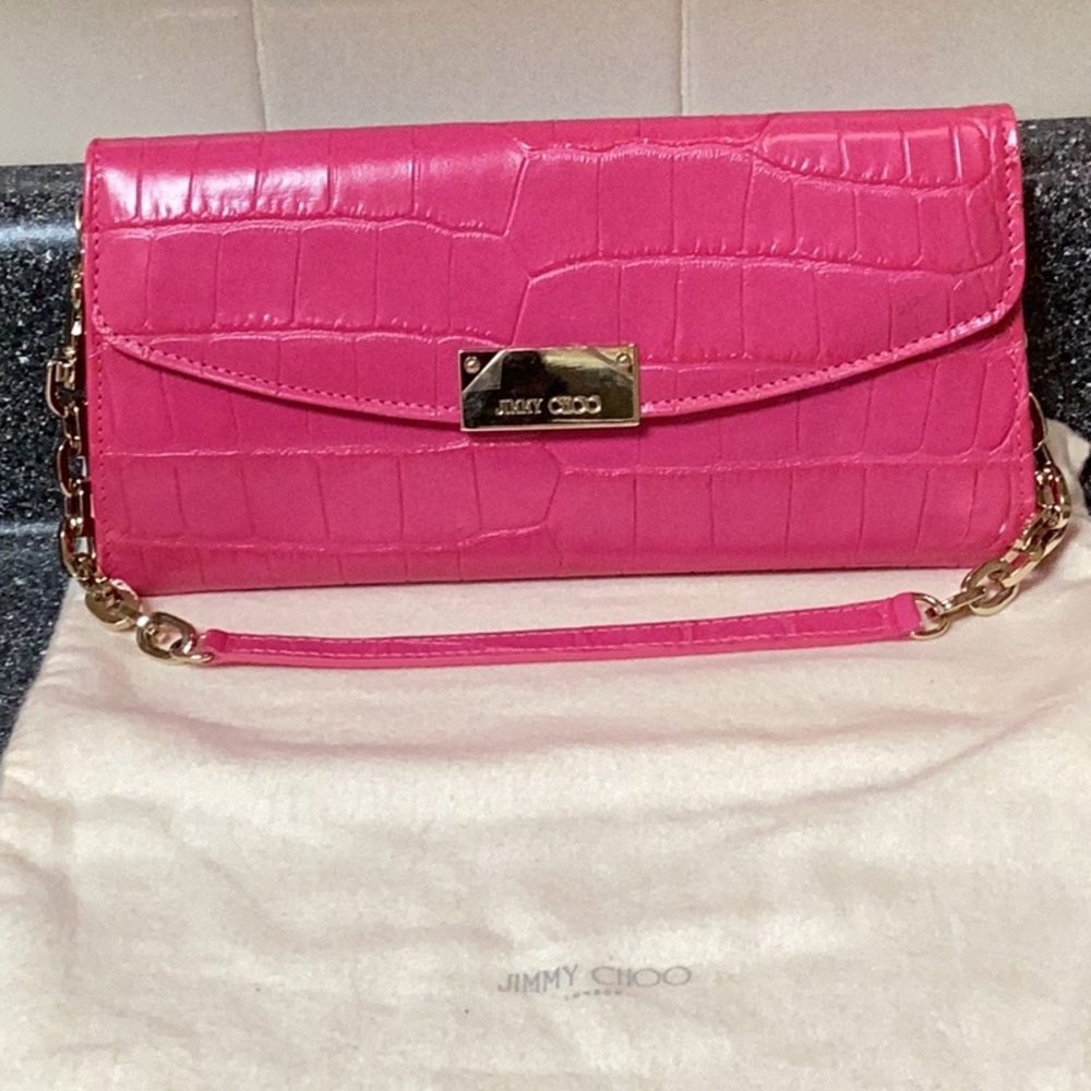 Hot pink clutch